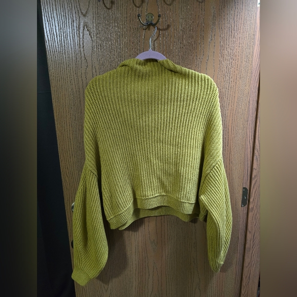 Free People Emmy Mustard Ribbed Mock Neck Sweater - Picture 5 of 6